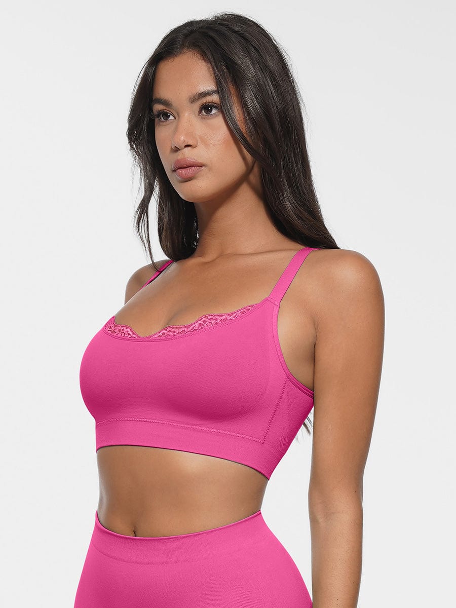 Sømløs bralette med blonder - Image 14