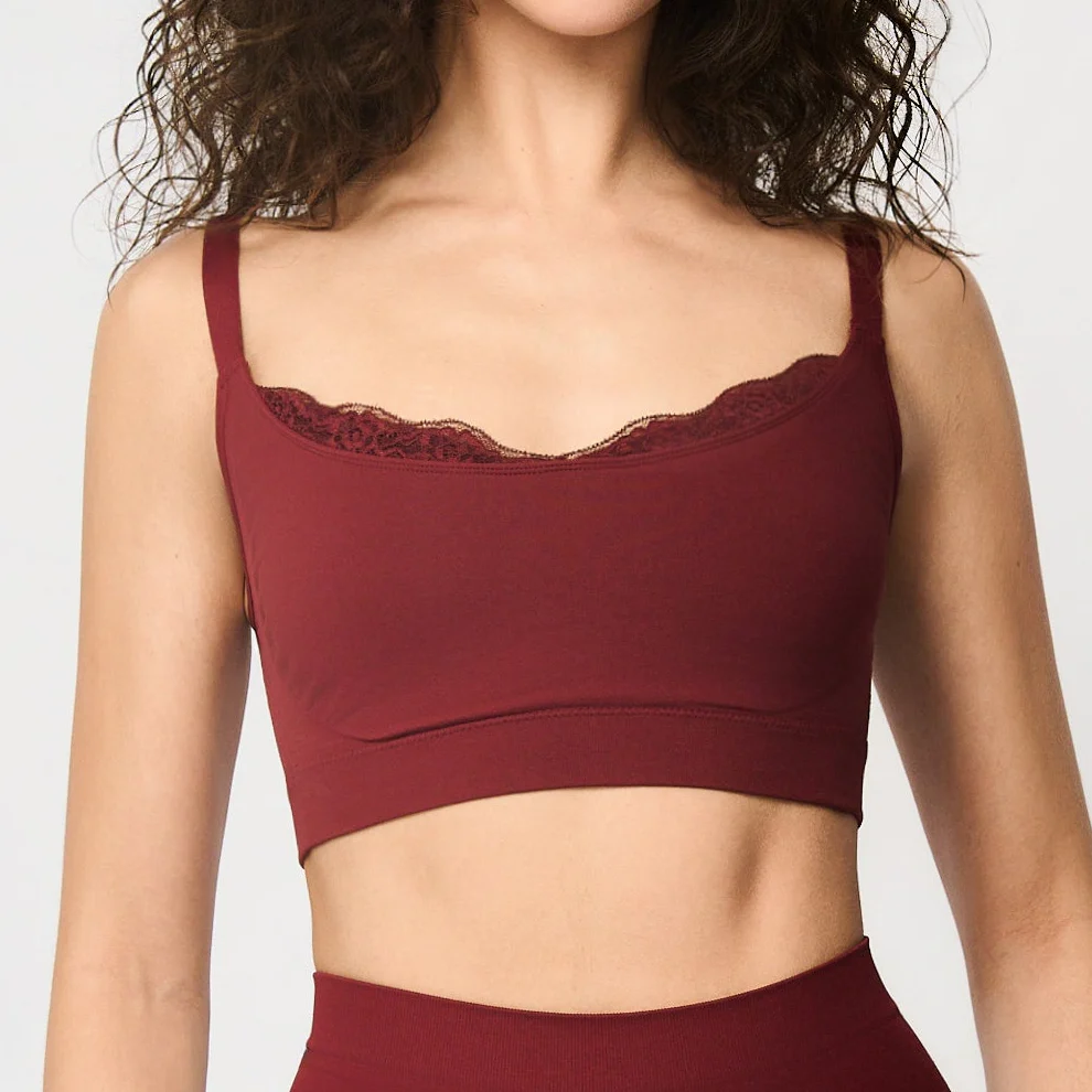 Sømløs bralette med blonder - Image 18