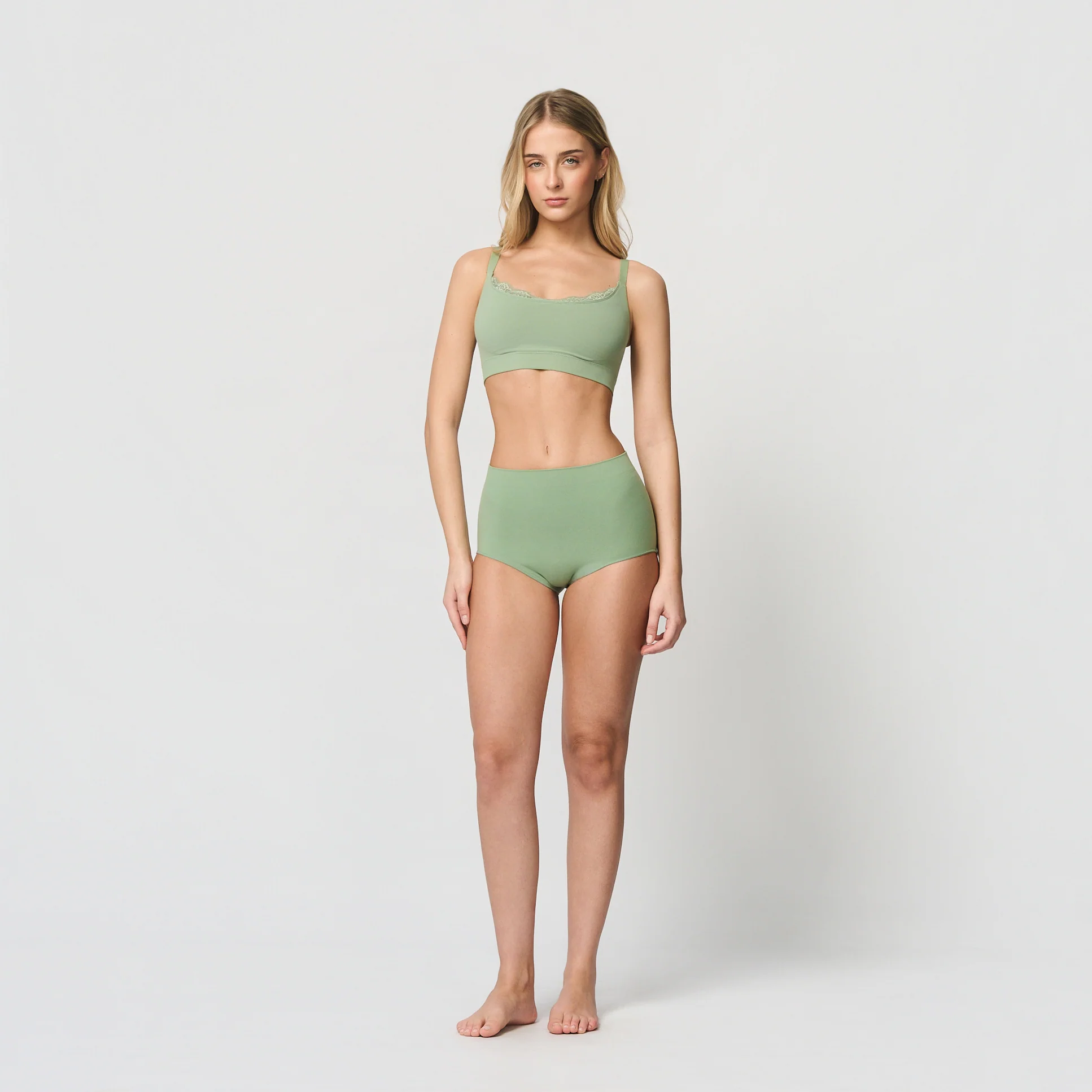 Sømløs bralette med blonder - Image 24