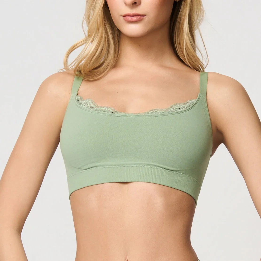 Sømløs bralette med blonder - Image 25