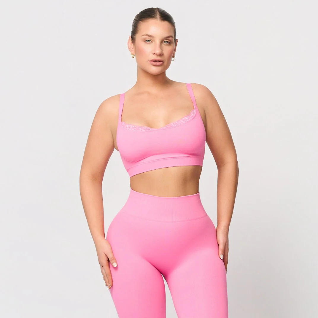 Sømløs bralette med blonder - Image 30